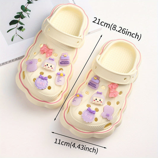 12pcs Purple Princess Bow Shoe Flowers For Crocs Shoes