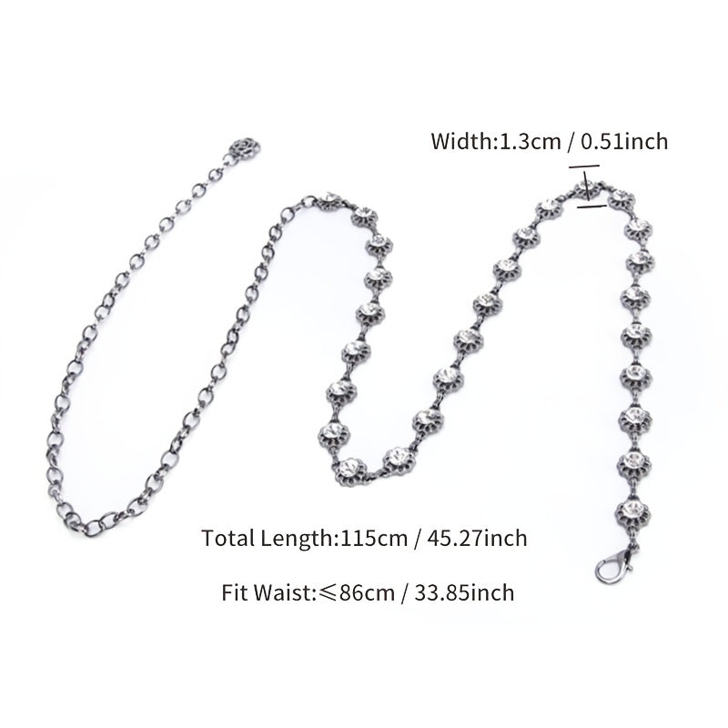 Women's Rhinestone Body Chain Belt Dress Skirt Accessory