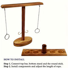 Wooden Hook And Ring Combat Game Set Indoor Outdoor Party Game