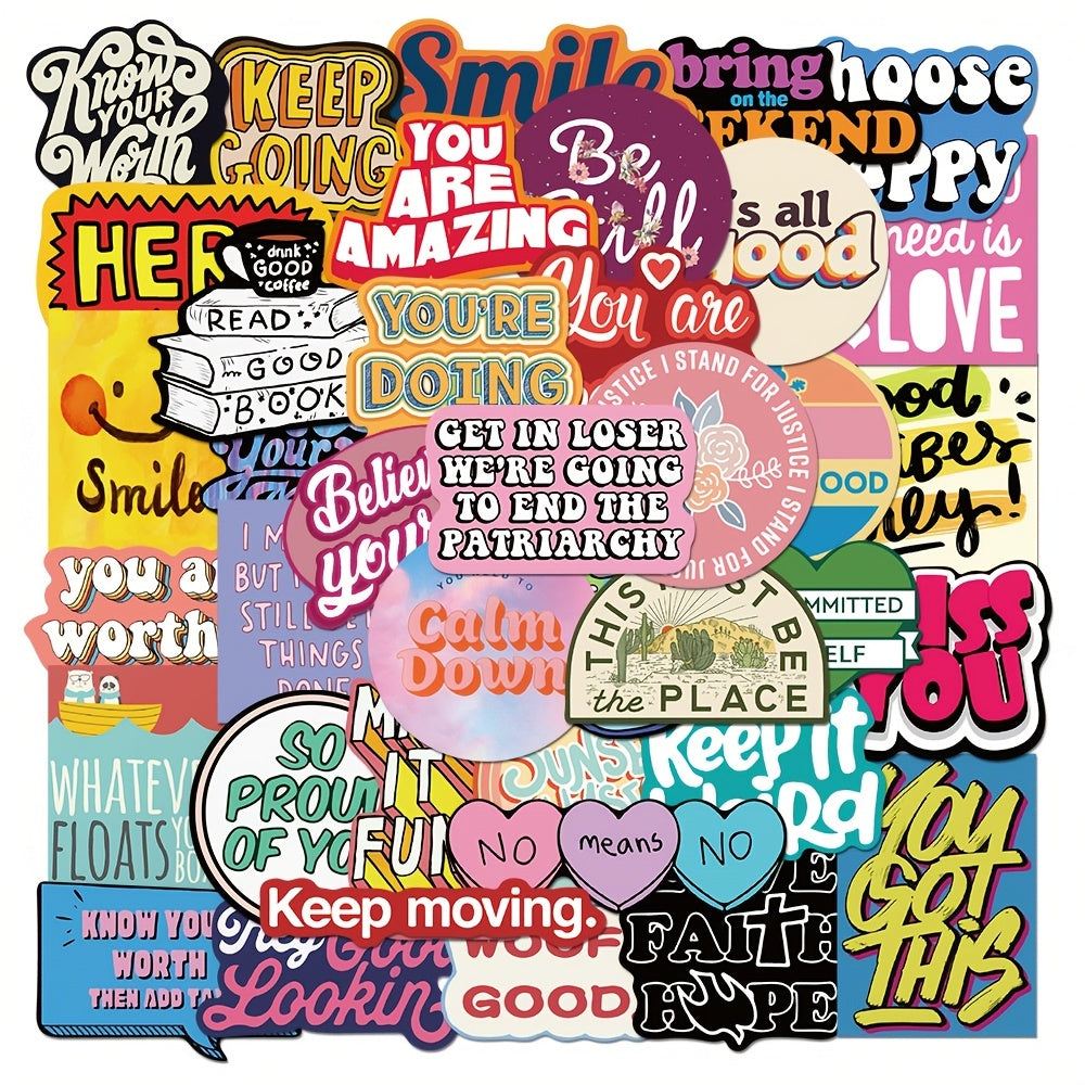 50pcs English Graffiti Waterproof Stickers DIY Materials