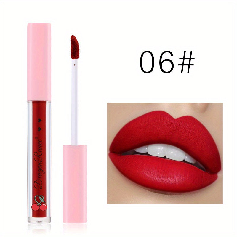 High Pigment Lip Gloss Matte Non-stick Lip Glaze Long Lasting Waterproof