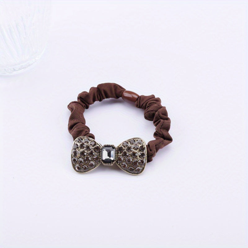Rhinestone Hair Tie Elastic Hair Bands Ponytail Holder