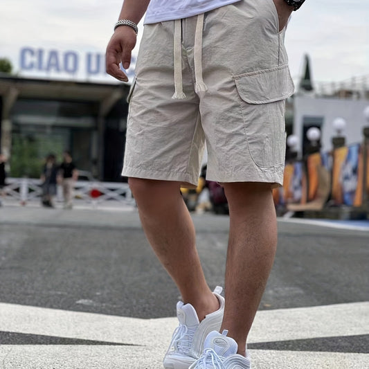 Men's Drawstring Cargo Shorts with Pockets