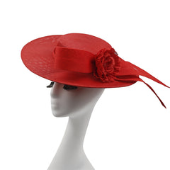 Royal Fascinator Hat with Floral Accent for Women Tea Parties Weddings