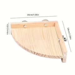 Solid Wood Parrot Bird Perch Stand Platform Shelf Board For Budgie Parakeet Cock