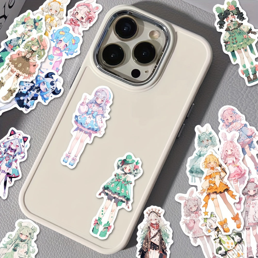 100pcs Anime Character Stickers Herringbone Self Adhesive Decals