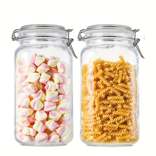 Glass Food Storage Container with Lid Cereal Rice Pasta Tea Nuts Coffee Beans