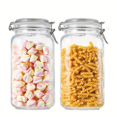 Glass Food Storage Container with Lid Cereal Rice Pasta Tea Nuts Coffee Beans