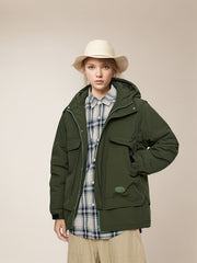 Warm Hooded Puffer Jacket for Winter Outdoor Sports