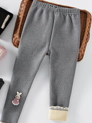 Girls Soft Fleece Lined Leggings Pants Kids Clothes