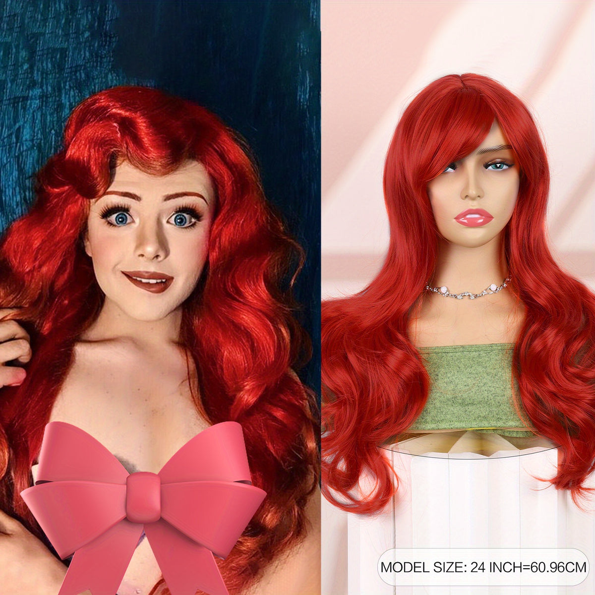 60 96 Cm Long Wavy Wine Red Cosplay Wig Heat Resistant Synthetic Wig
