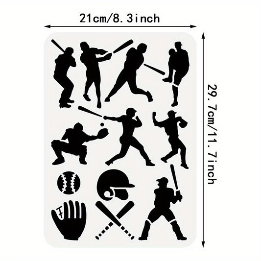 Baseball Player Stencil Sports Theme Craft Template