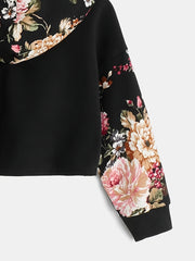Vintage Floral Graphic Hoodie for Girls