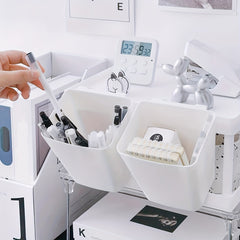 5pcs Hanging Pen Container Storage Boxes with Built-In Hooks