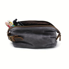 Leisure Canvas Bag Wax Canvas Toiletry Bag Retro Short Distance Storage Bag