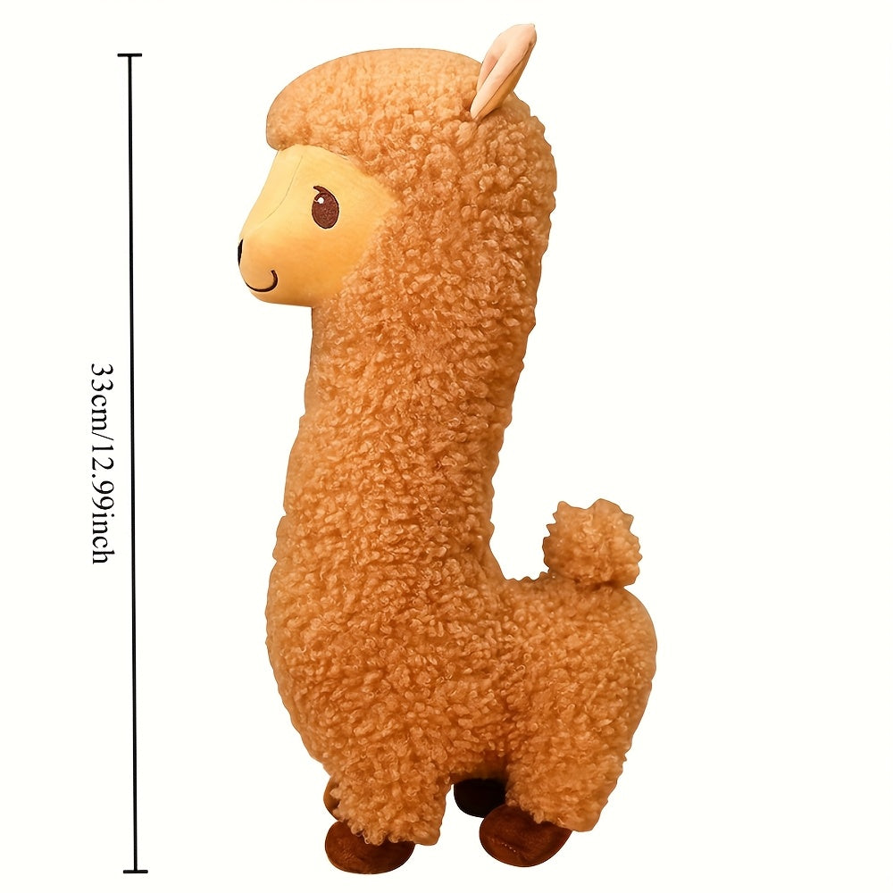 Brown Alpaca Wool Plush Dolls - Fluffy Home Decoration