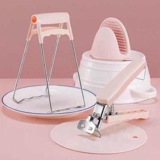 Stainless Steel Gripper Clip Foldable Anti-scalding Tray Lifter
