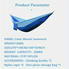210T Nylon Fabric Hammock Outdoor Hanging Chair for Travel Camping Hiking