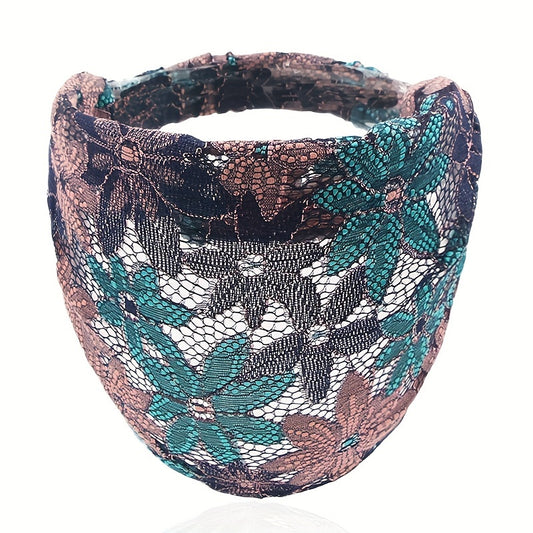 Floral Lace Headband Wide Hair Band Vintage Hair Accessories For Women Girls