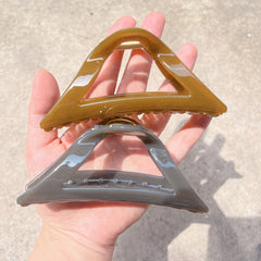 6 Pcs Glossy Triangle Hollow Hair Claw for Women