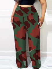  Camo Print High Waist Tummy Control Trousers