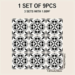 9pcs Moroccan Style Tile Sticker for Home Decor