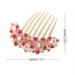 Rhinestone Hair Combs for Women - Decorative Flower Hair Pins