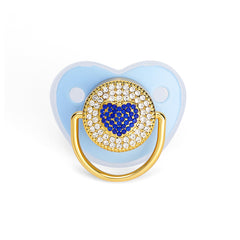 Peach Heart Shape Bling Pacifier With Dust Cover