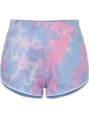 Women's Plus Tie Dye High Rise Sporty Shorts