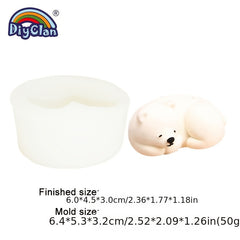 3D Polar Bear Silicone Candle Mold for DIY Soap Plaster Resin Clay