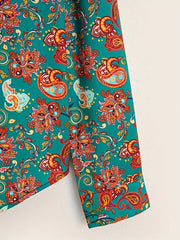 Paisley Pattern Men's Long Sleeve Shirt For Autumn