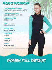 3mm Women's Wetsuit Diving Surfing Scuba Suit