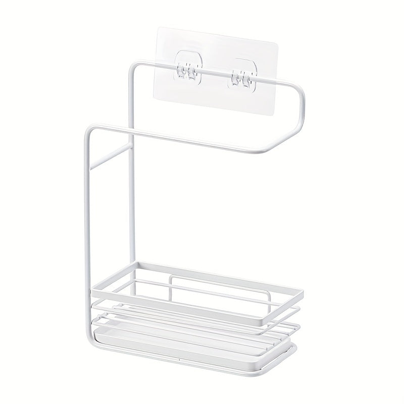 Kitchen Rag Rack Iron Wall Hanging Sponge Storage Rack
