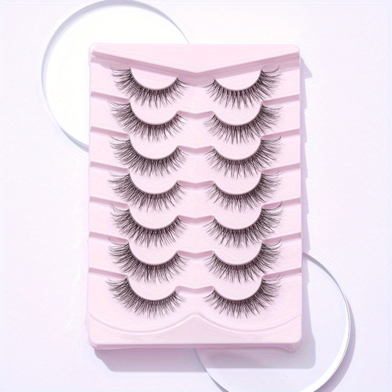 7 Pairs 5D 14mm Manga Lashes Crisscross Style Anime False Eyelashes