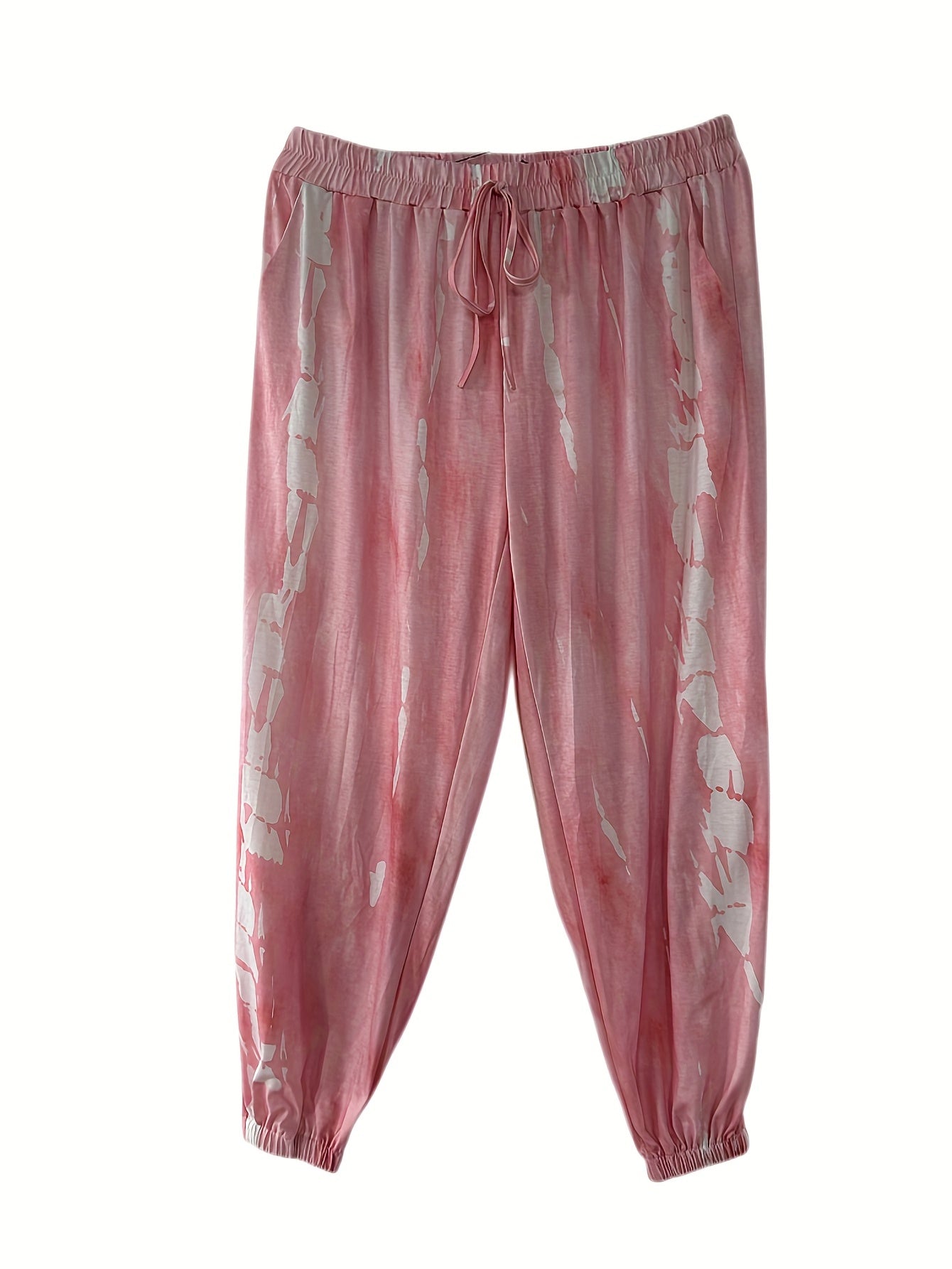  Boho Pants Women's Plus Tie Dye Tapered Leg Pants With Pockets