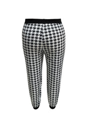  Houndstooth Print Coat & Pants 2 Piece Set