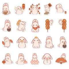 40pcs Hand painted Rabbit Cheese Series Waterproof Sticker