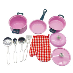 Pink Stainless Steel Cooking Set for Kids