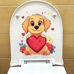 Valentine'S Dog Transfer Paper for Bathroom Toilet Wall