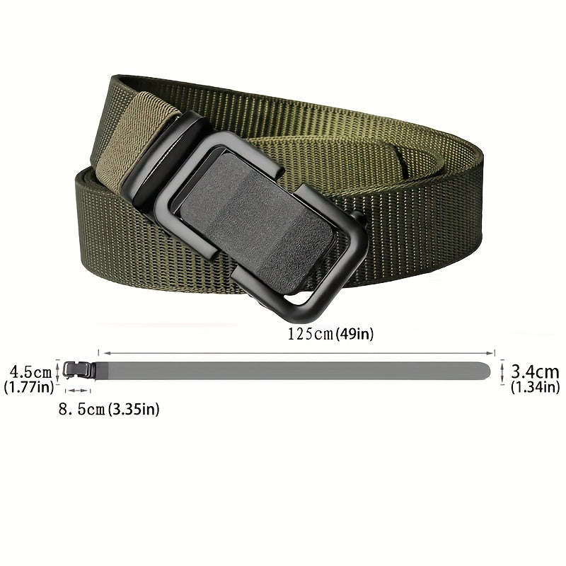 Men's Canvas Belt with Automatic Buckle for Outdoor Work