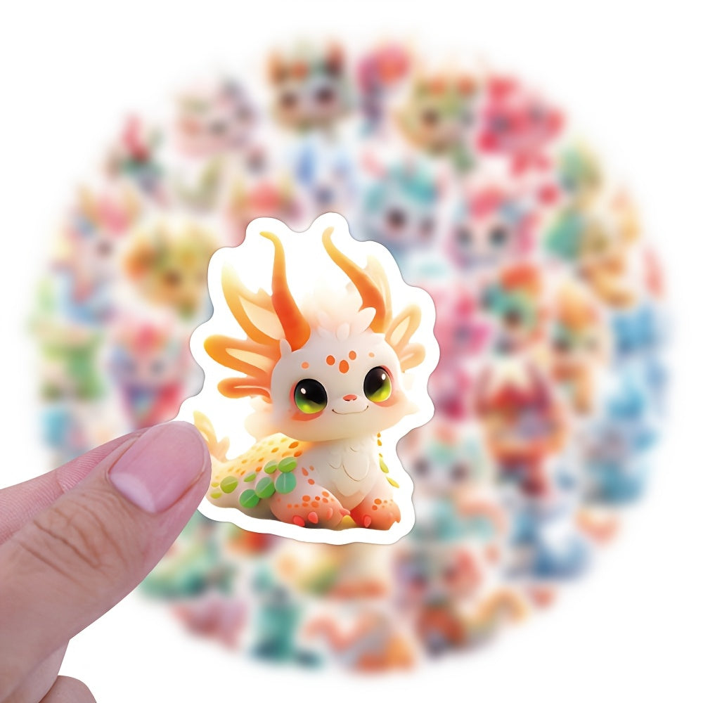 60pcs Dragon Vinyl Sticker Pack in Mixed Colors