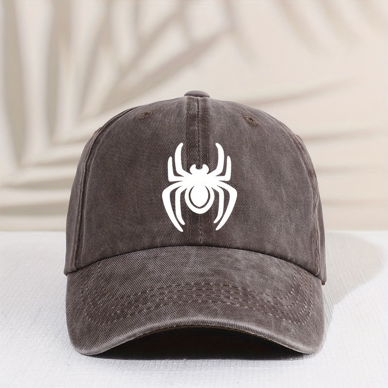Children's Vintage Spider Baseball Cap Distressed Washed Sunshade Duck Tongue