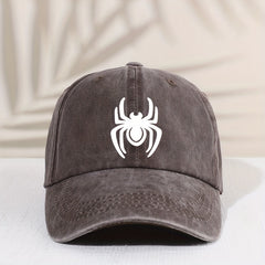 Children's Vintage Spider Baseball Cap Distressed Washed Sunshade Duck Tongue