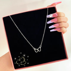 Double Heart Pendant Necklace - Elegant Jewelry for Women