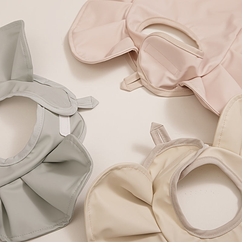 Baby Girl Bib Solid Angel Wings Waterproof Soft Apron For 1-2 Year Old