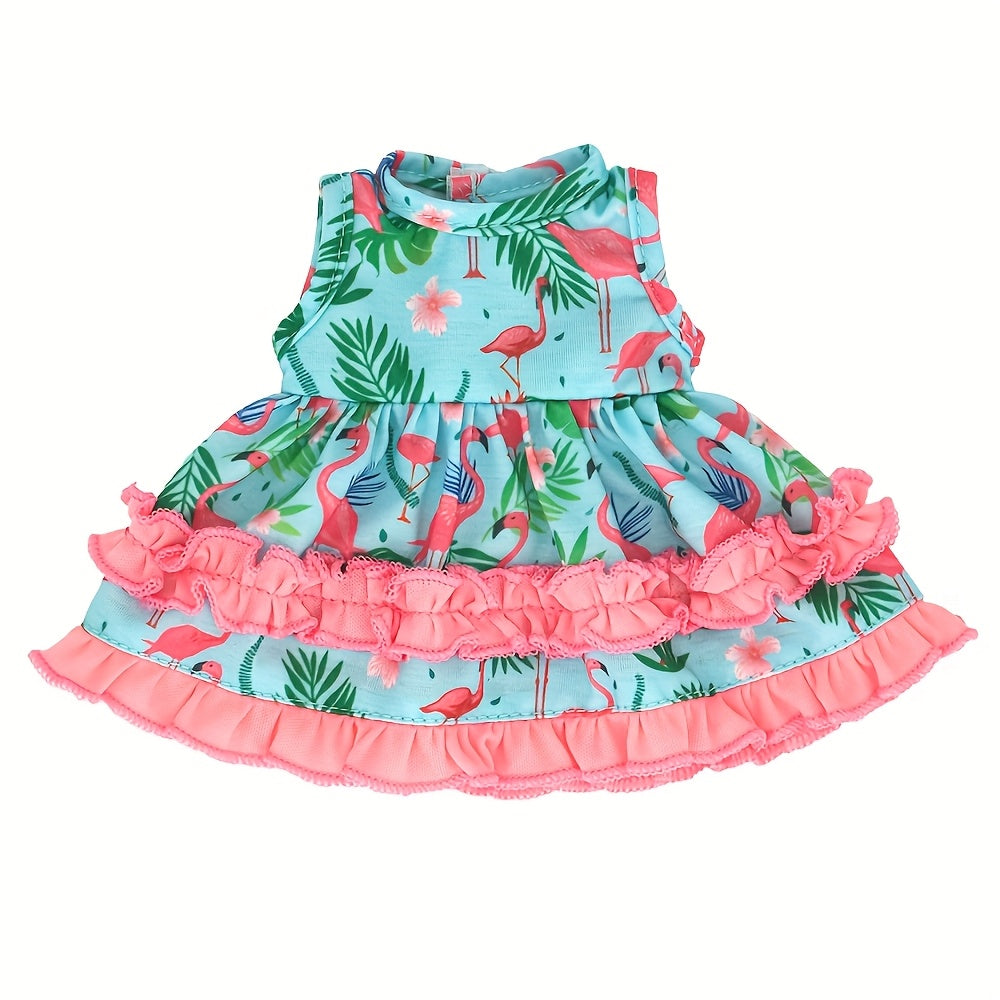 Rainbow Flamingo Dress for 12-Inch Baby Dolls - Perfect Party Game Outfit