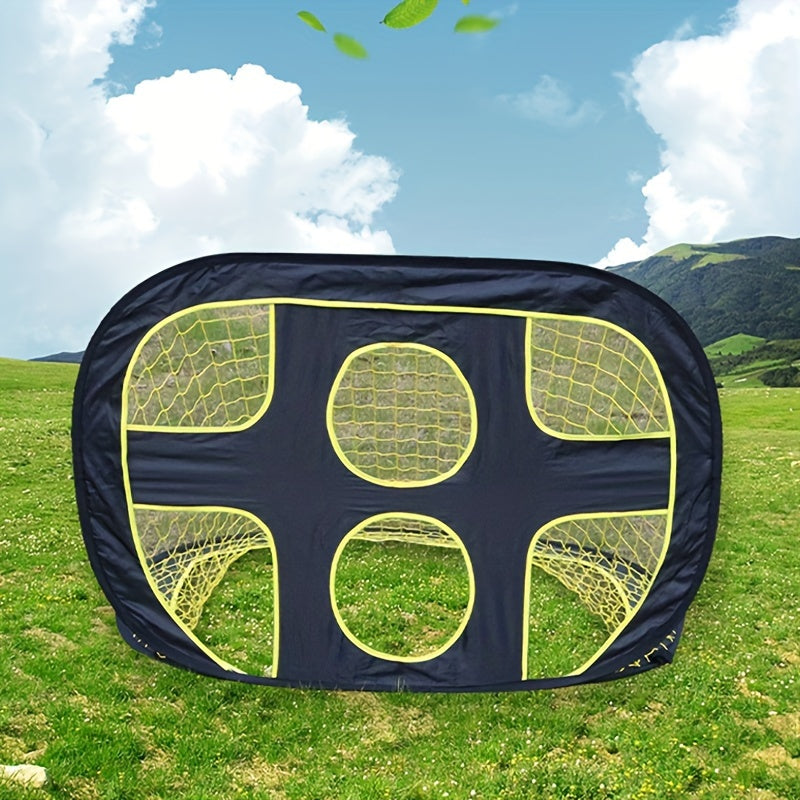 Portable Football Goal Net for Training with Double Holes