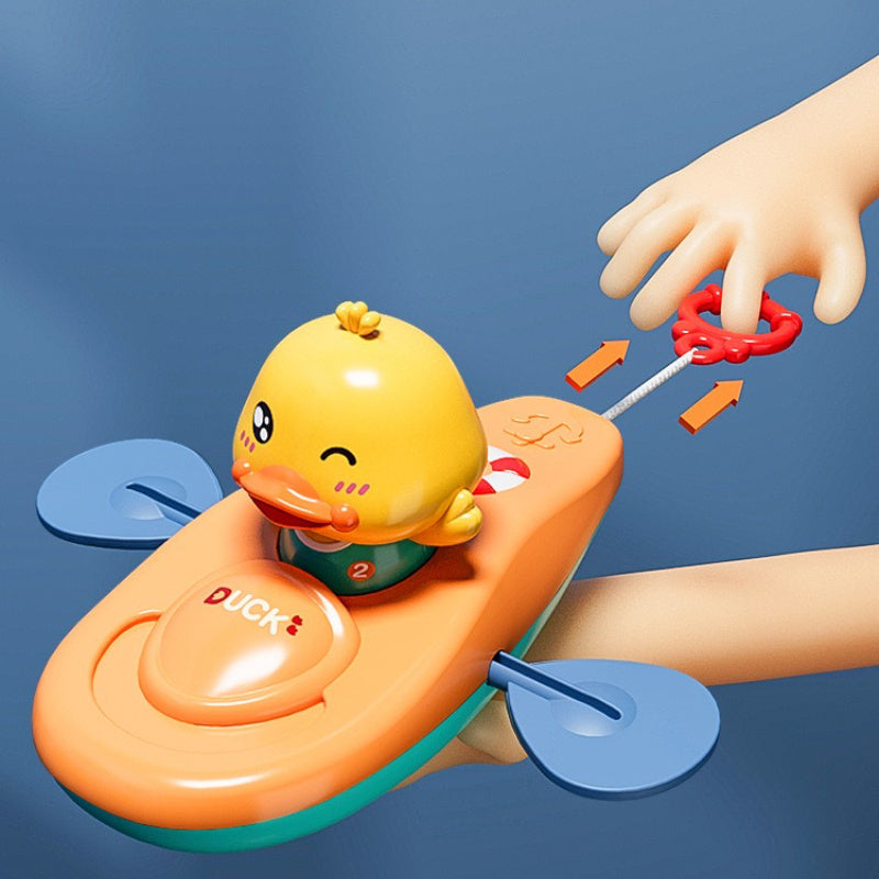 Swimming Ducks Bath Toys Non Toxic Manual Rowing Yellow Duck Designs