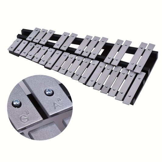 30 Note Glockenspiel Xylophone Foldable Wooden Frame Aluminum Bars Percussion