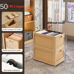3pcs Clothes Drawer Storage Box Plastic Folding Clothes Drawer Basket